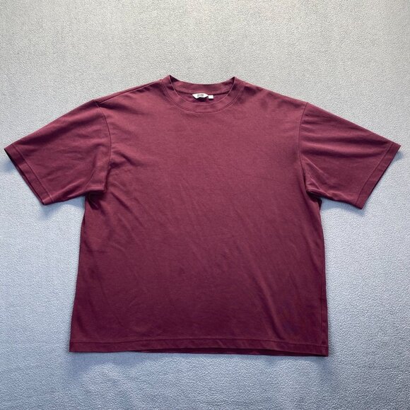 Uniqlo Mens Maroon red Crew Neck Short Sleeve T-shirts,Size XL - Picture 1 of 10